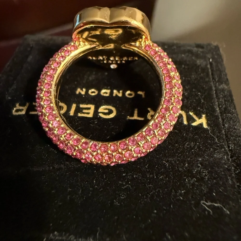Kurt Geiger London Rainbow Heart Ring Size 7